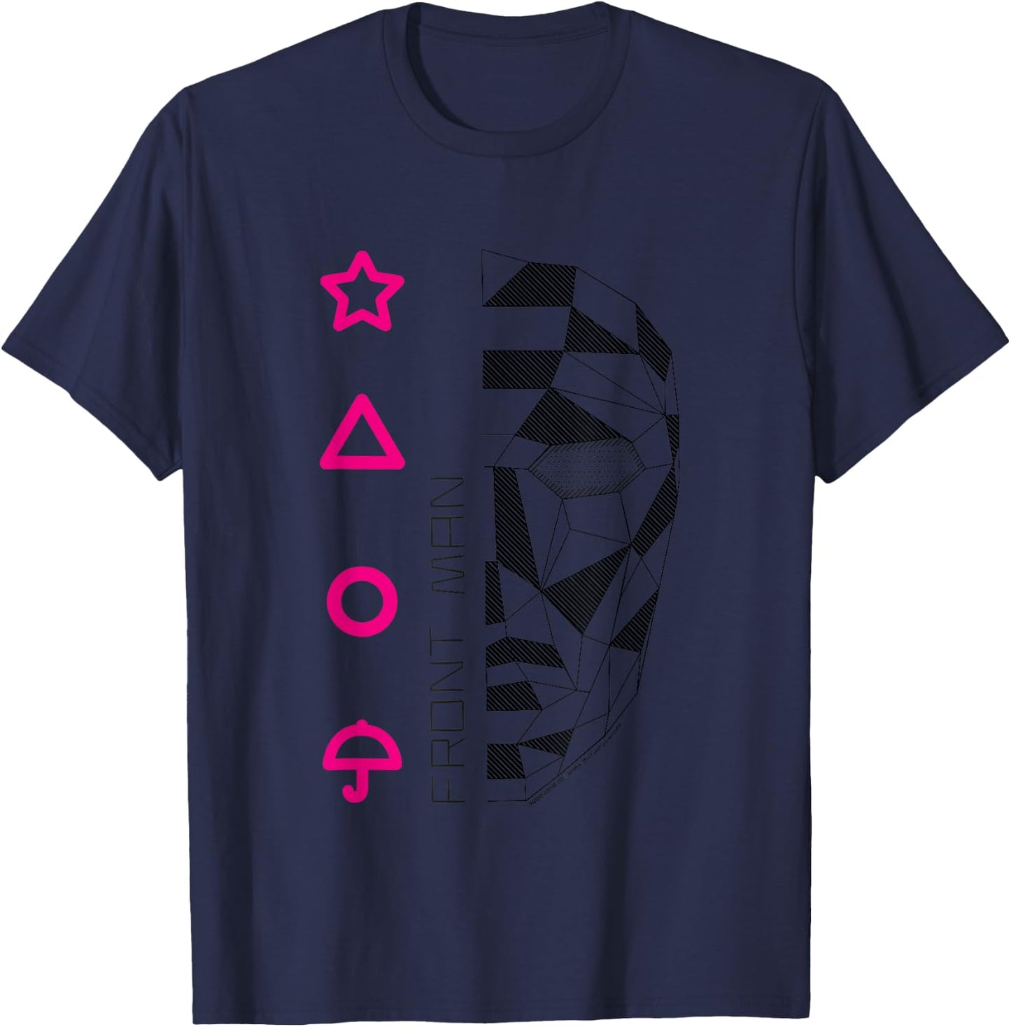 Squid Game Front Man Geometric Art , grey, S T-Shirt - T-Shirt | Navy