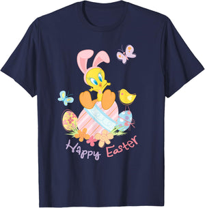 Looney Tunes Happy Easter Tweety With Bunny Ears T-Shirt - T-Shirt | Navy