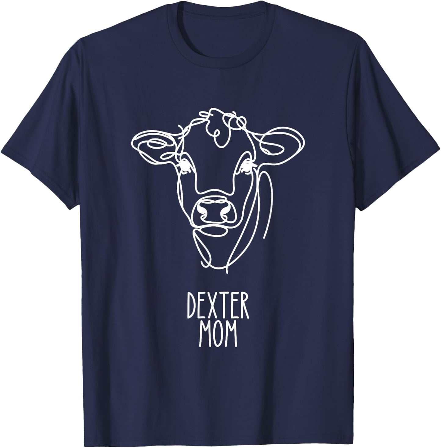 Line Art Best Cow Mom Women - Dexter T-Shirt - T-Shirt | Navy