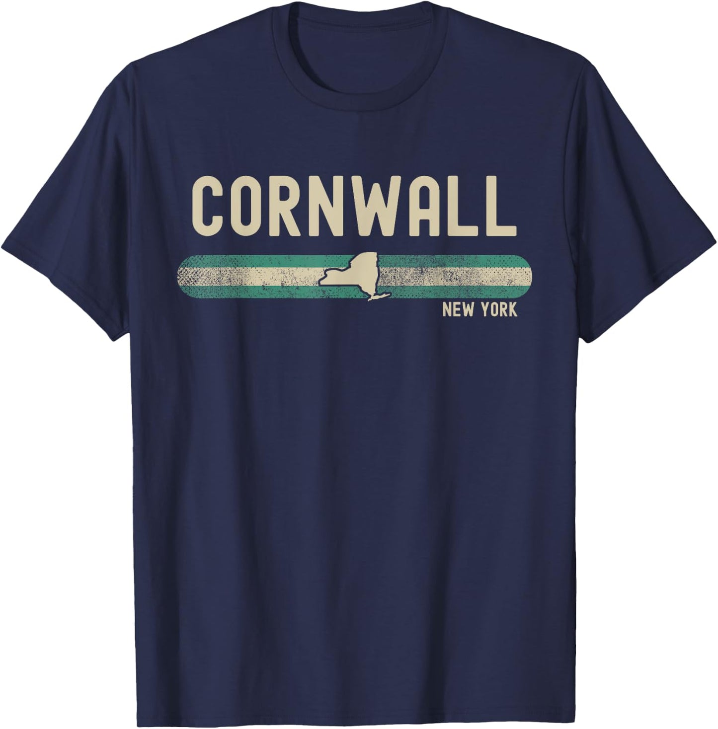Cornwall NY | New York | Travel & 80s Style T-Shirt - T-Shirt | Navy