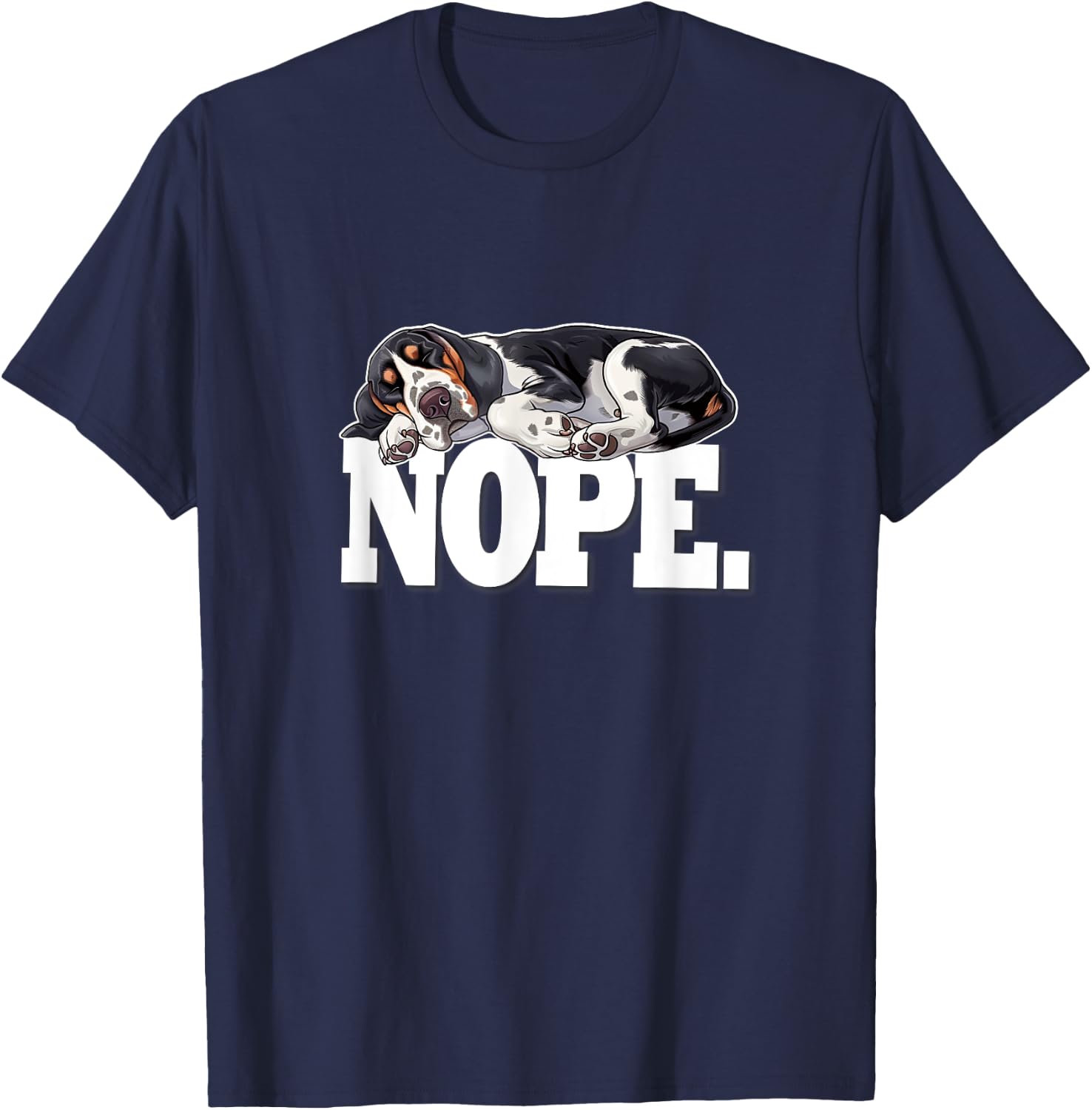 Funny Napping NOPE Bluetick Coonhound Lover T-Shirt - T-Shirt | Navy