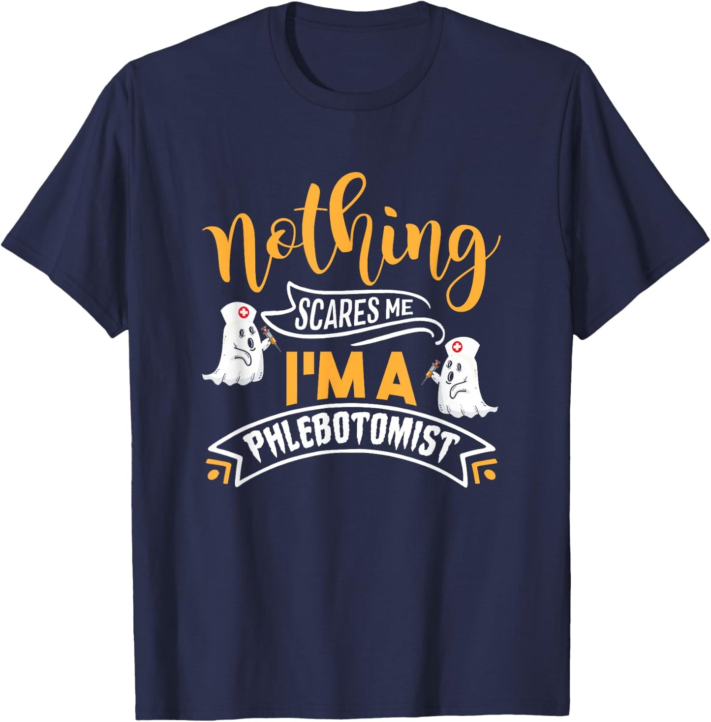 Halloween Phlebotomy Nurse Vampire Halloween Phlebotomist T-Shirt - T-Shirt | Navy