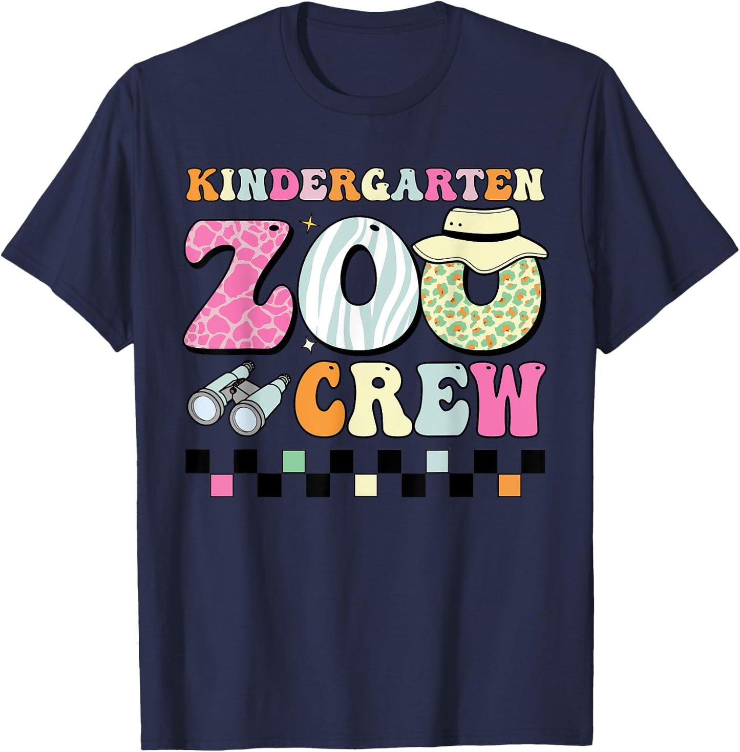 Field Zoo Trip Shirt For Teacher, Kindergraten Grade Crew T-Shirt - T-Shirt | Navy