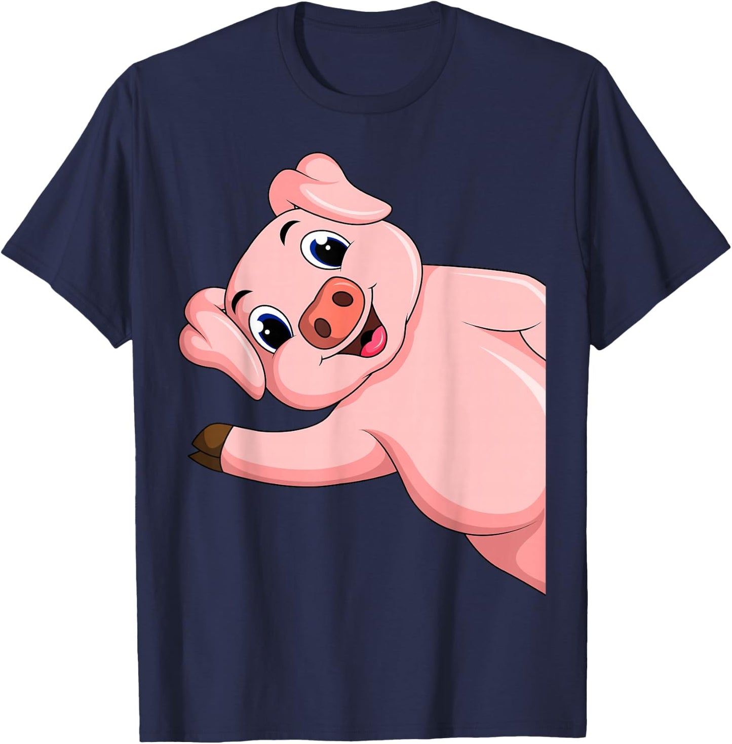Pig Swine Kids Boys Girls Women T-Shirt - T-Shirt | Navy