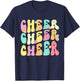 Cheer Cheer Cheer Groovy Retro T-Shirt - T-Shirt | Navy