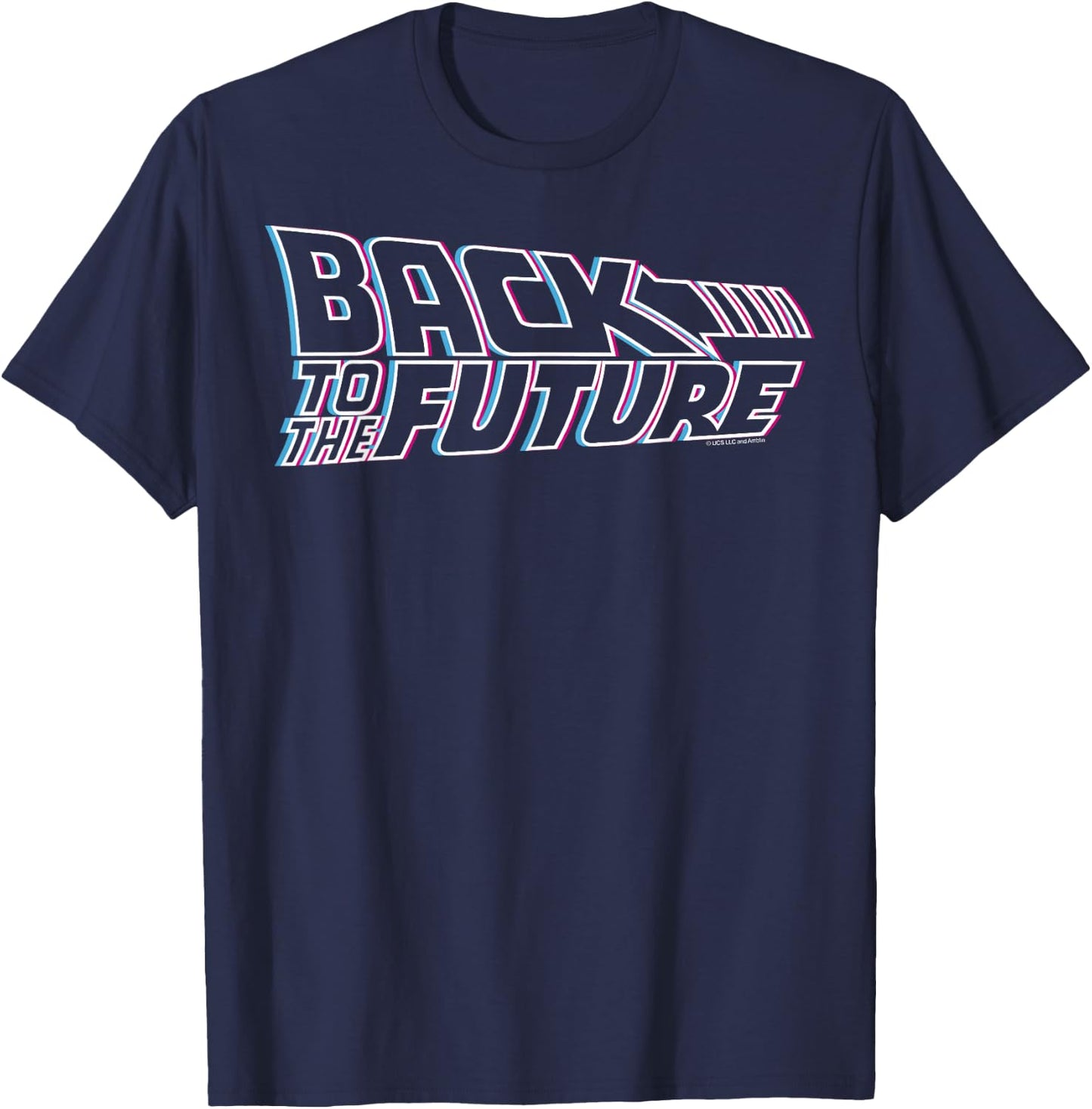 Back to The Future 35th Anniversary Multi-Color Logo Outline T-Shirt - T-Shirt | Navy
