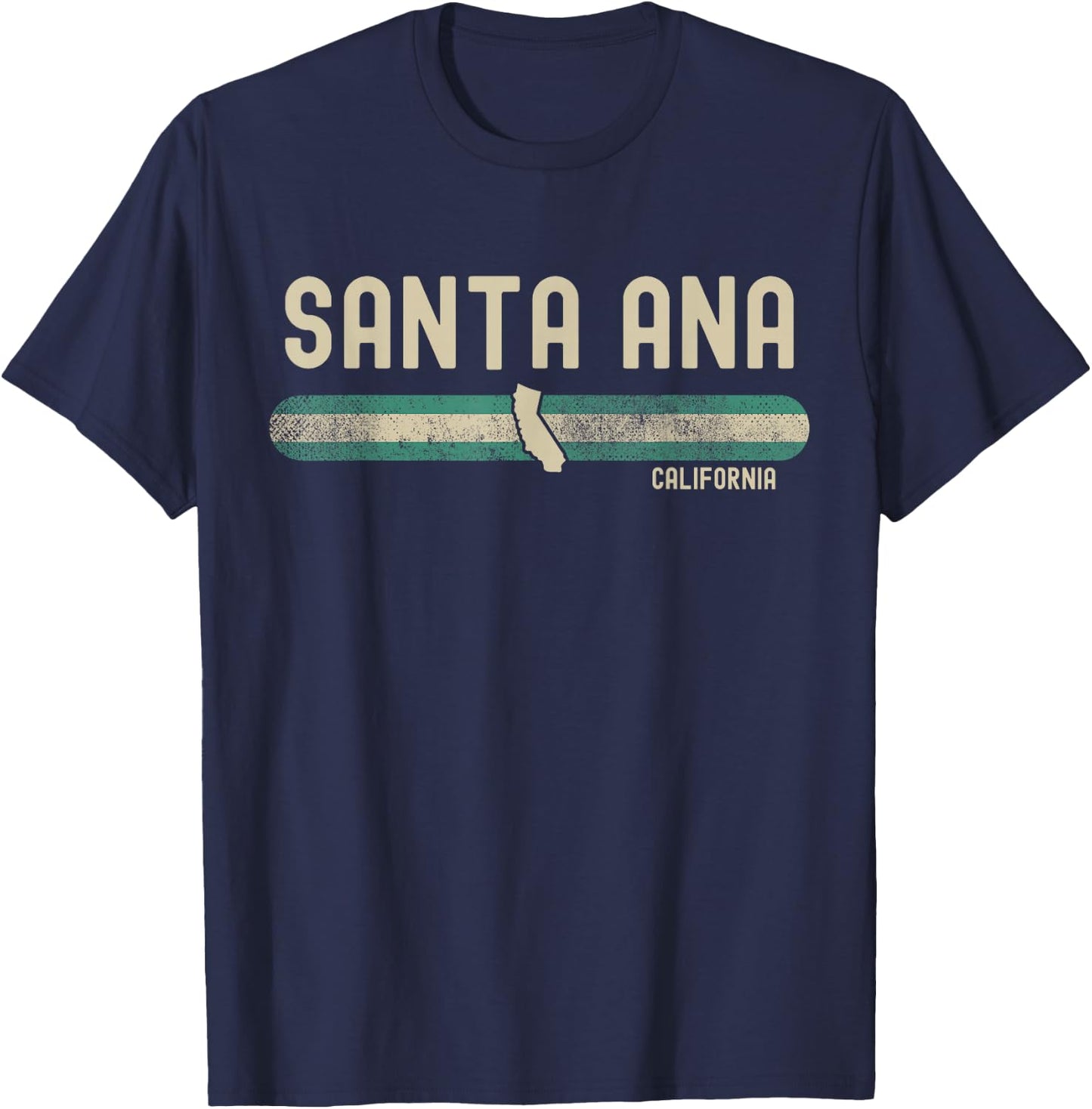 Santa Ana CA | California | Travel & 80s Style T-Shirt - T-Shirt | Navy