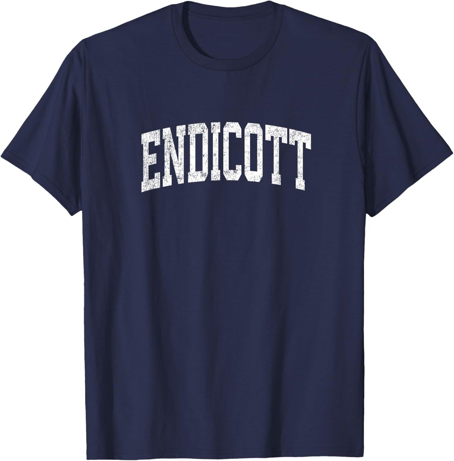 Endicott New York NY Vintage Athletic Sports Design T-Shirt - T-Shirt | Navy