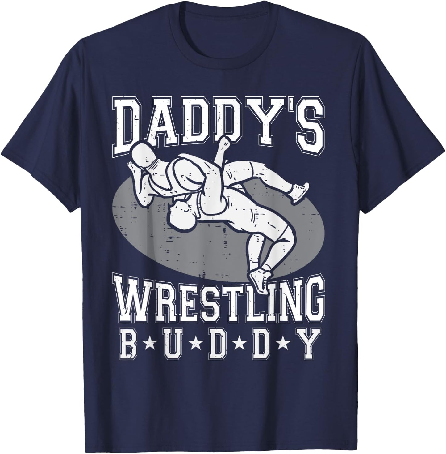 Daddy's Wrestling Buddy Funny Wrestler Boys father's day T-Shirt - T-Shirt | Navy