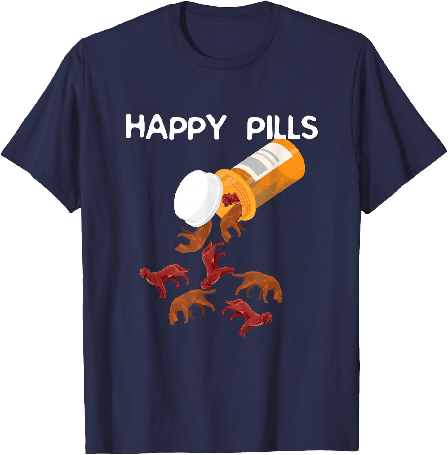 Irish Setter Shirts - Happy Pills T-Shirt - T-Shirt | Navy