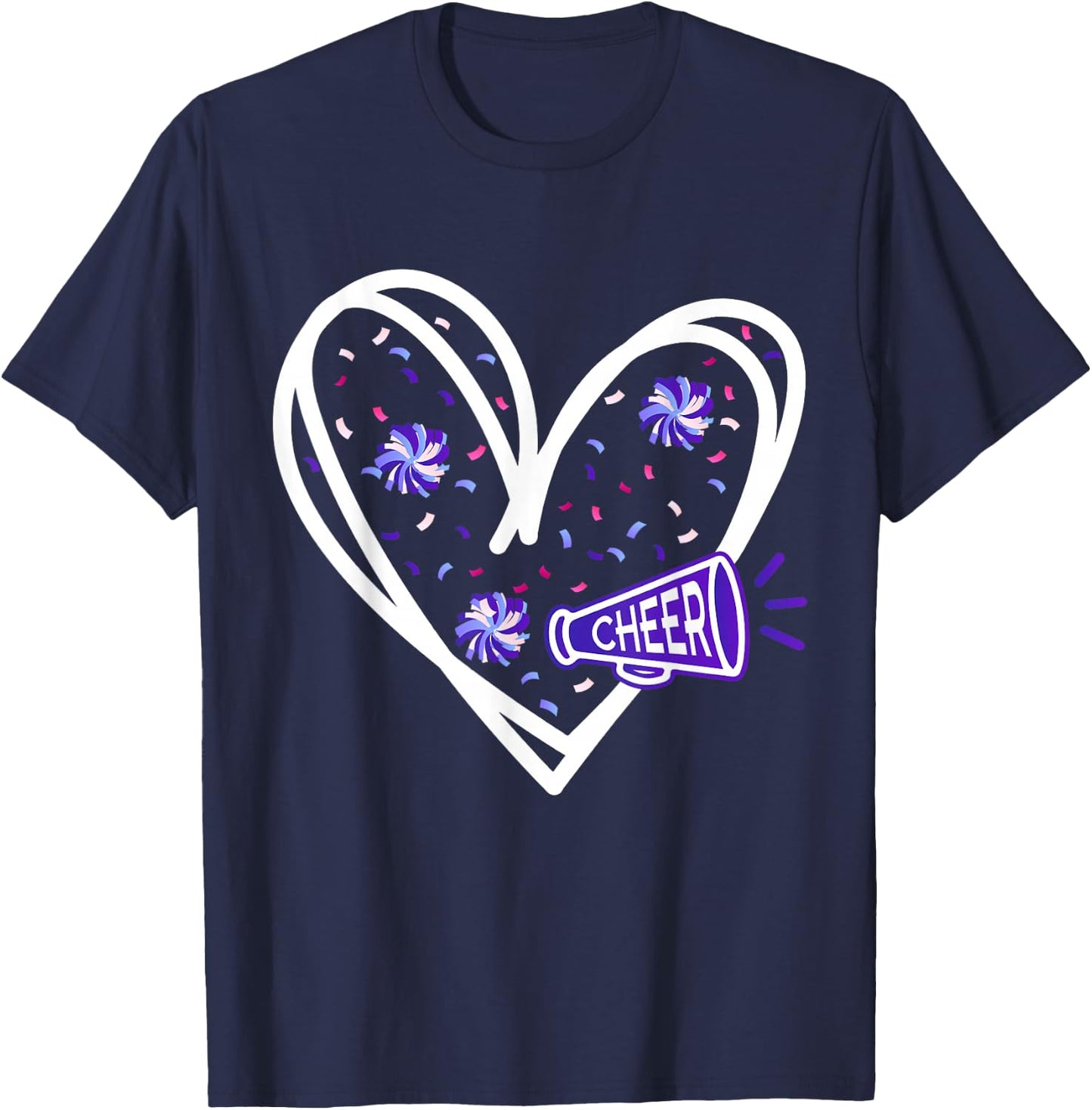 Love Cheer Girl Cheerleading Cheerleader Cheer Practice T-Shirt - T-Shirt | Navy