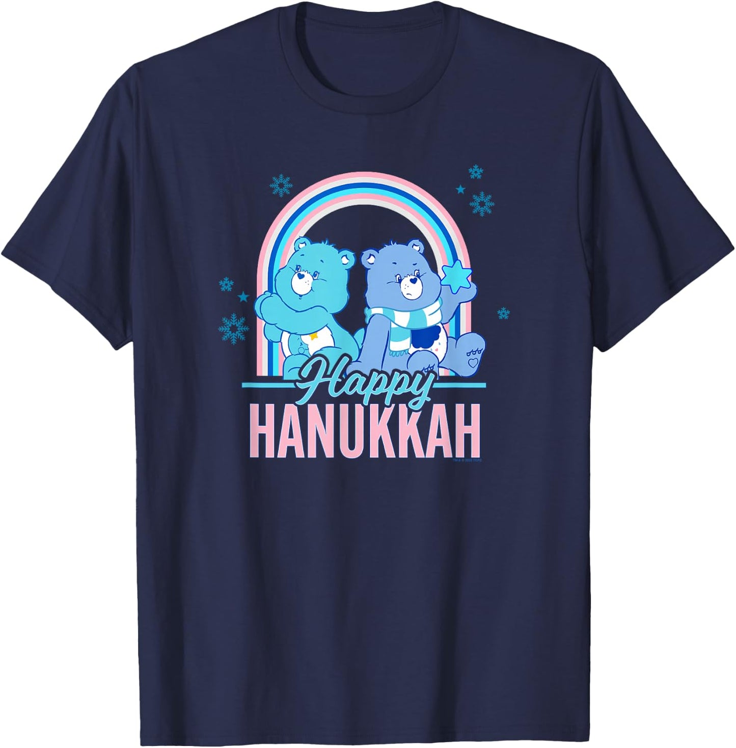 Care Bears Vintage Grumpy & Bedtime Bear Happy Hanukkah Duo T-Shirt - T-Shirt | Navy