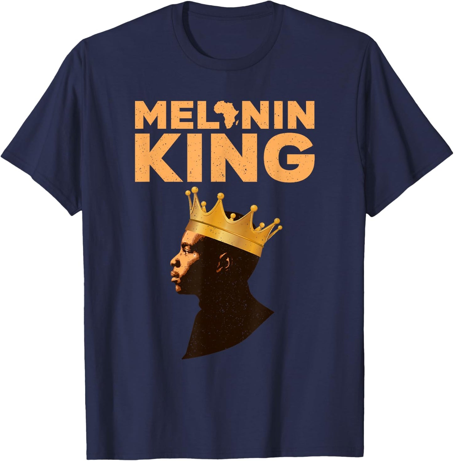 African King Design Boys African Print Melanin King T-Shirt - T-Shirt | Navy