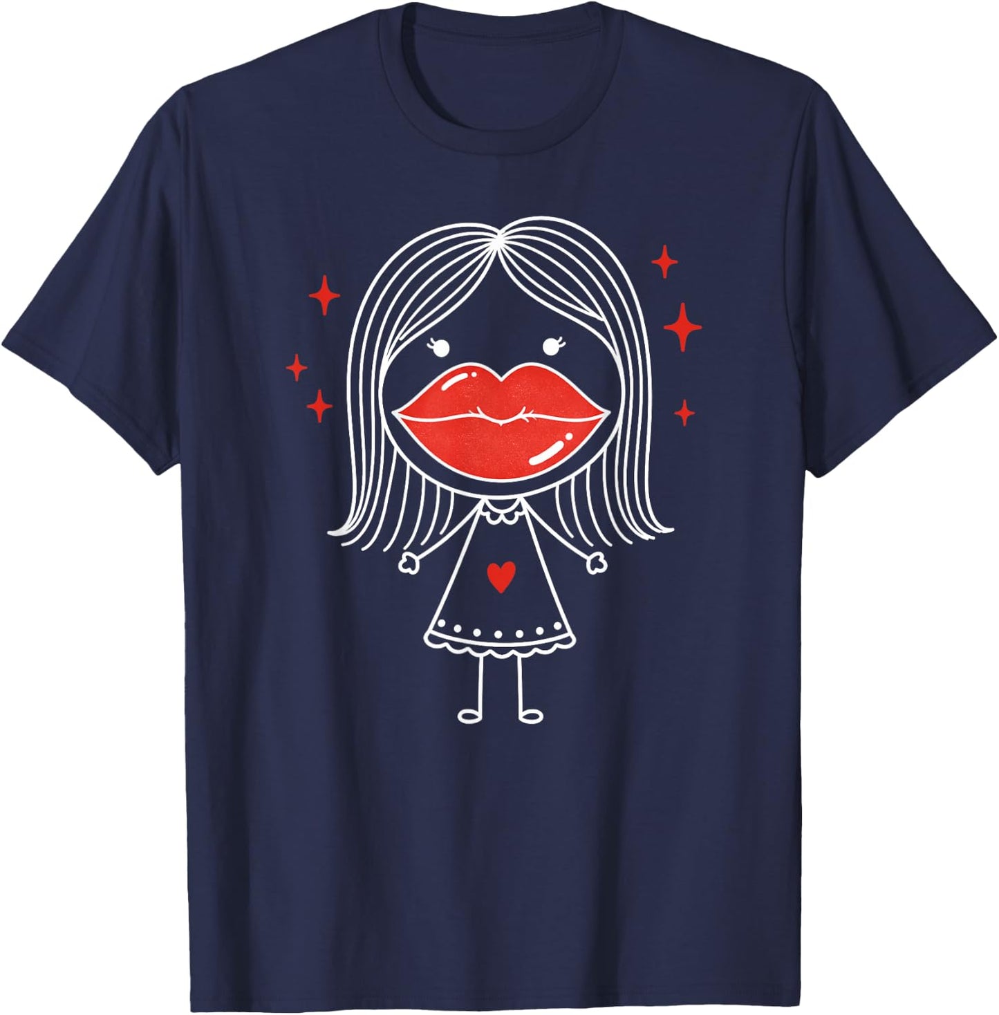 Lip Filler Injection Funny Sarcastic Beauty Glam Girl Red T-Shirt - T-Shirt | Navy