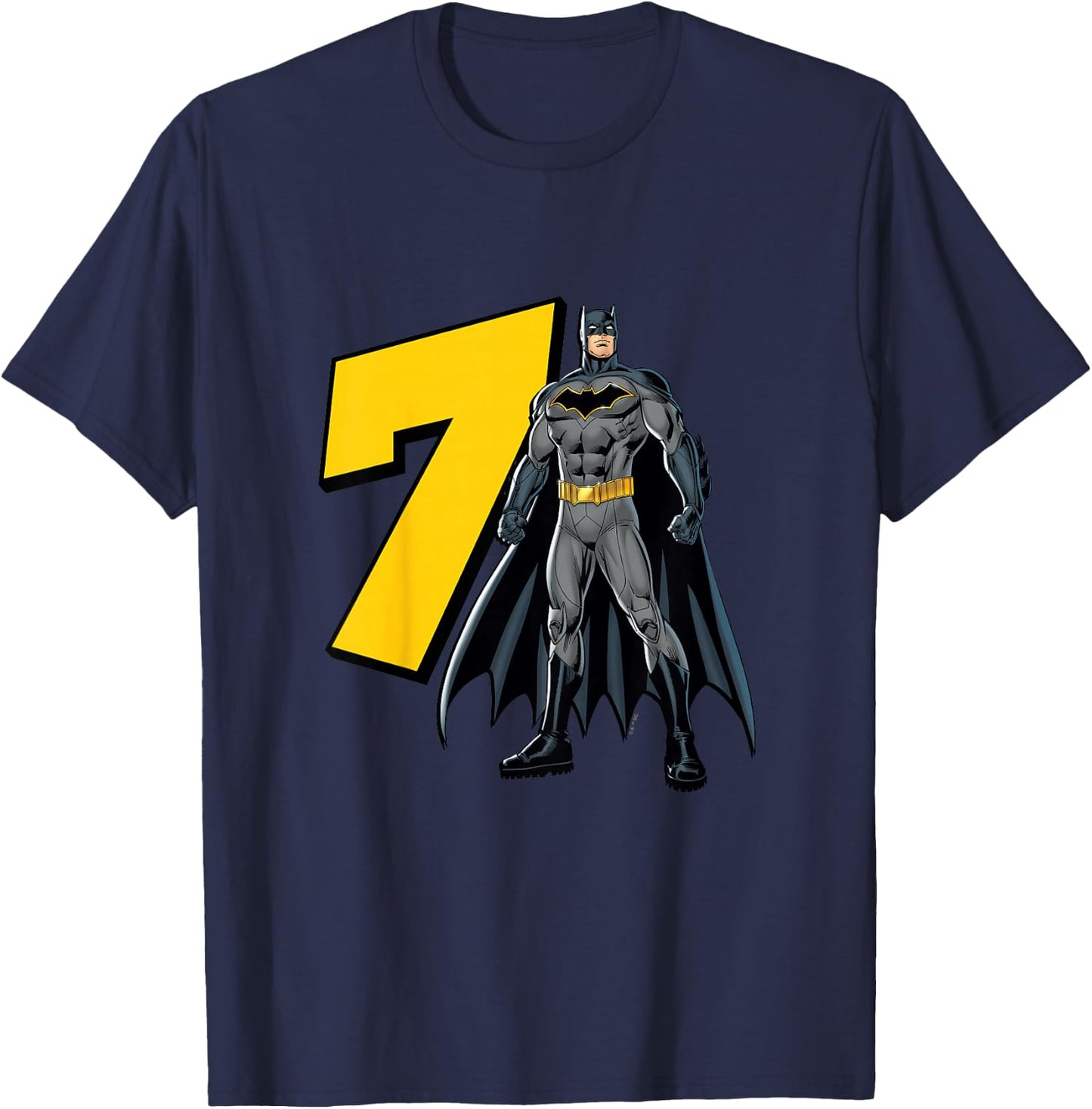 Kids Batman Super Hero 7th Birthday T-Shirt - T-Shirt | Navy