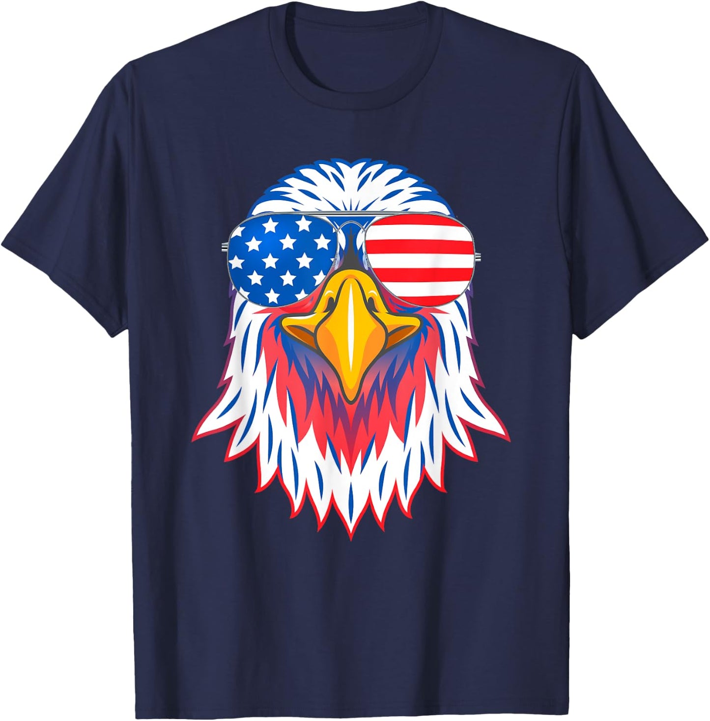 Patriotic Eagle Shirt 4th of July USA American Flag Pride T-Shirt - T-Shirt | Navy