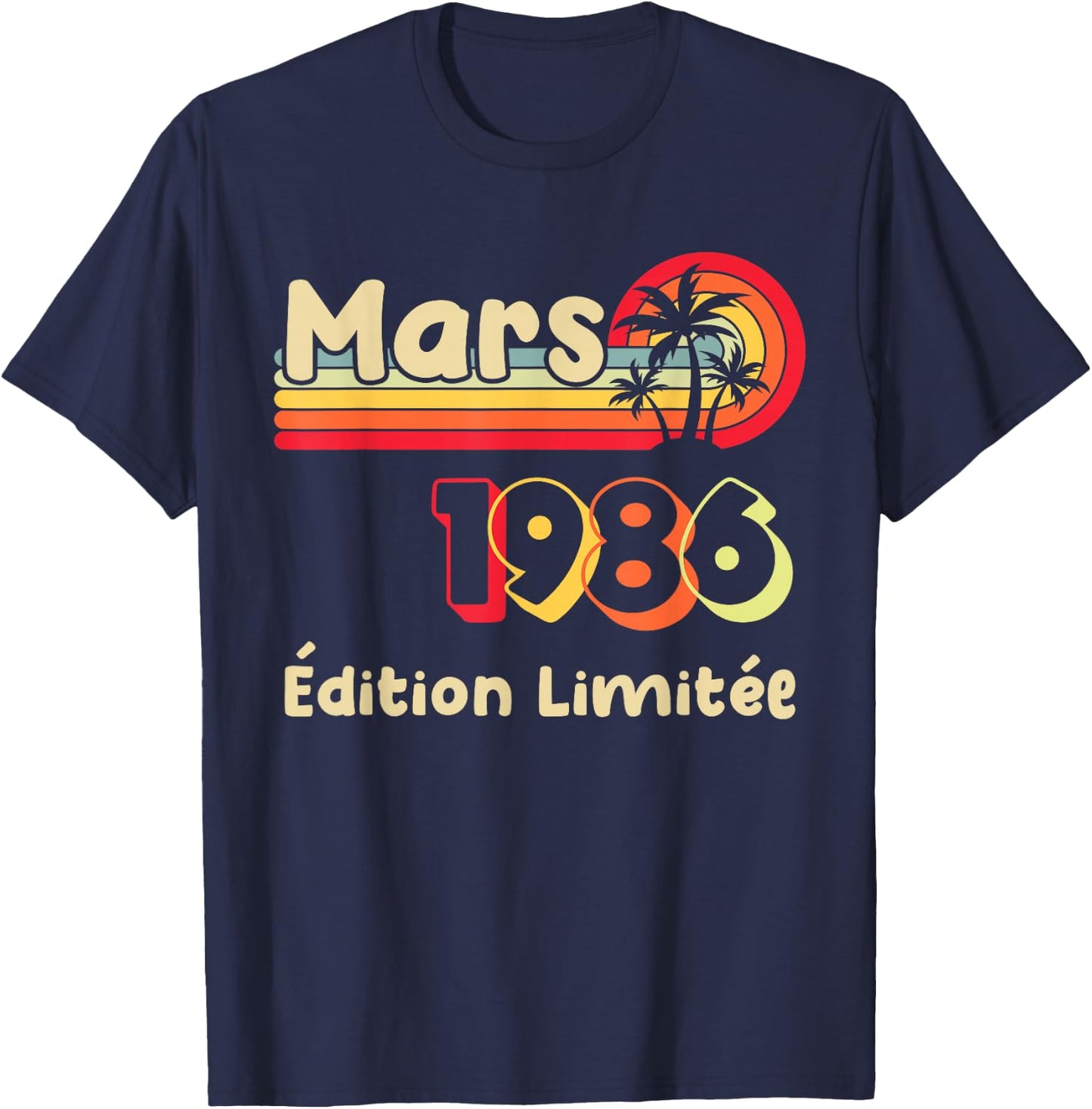 40 years Man 1986 Birthday March 40 years Man 1986 T-Shirt - T-Shirt | Navy