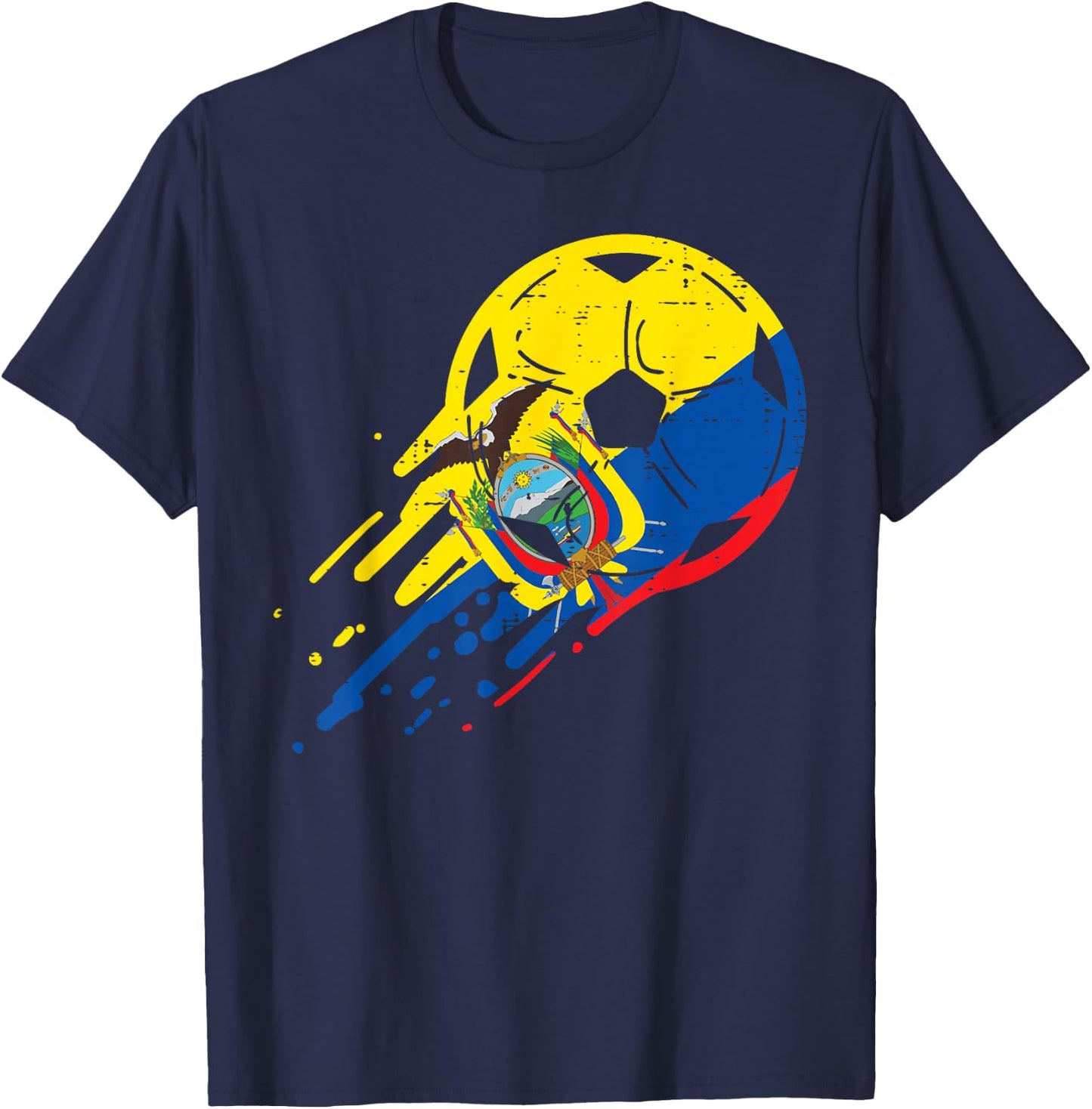 Ecuador Flag Ecuadorian Soccer Football Fan Men Women Kids T-Shirt - T-Shirt | Navy