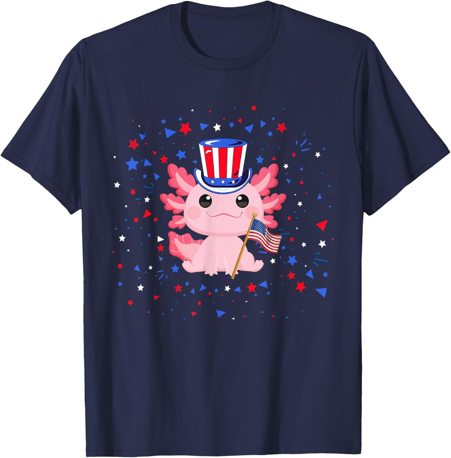 Axolotl 4th of July T-Shirt - T-Shirt | Navy