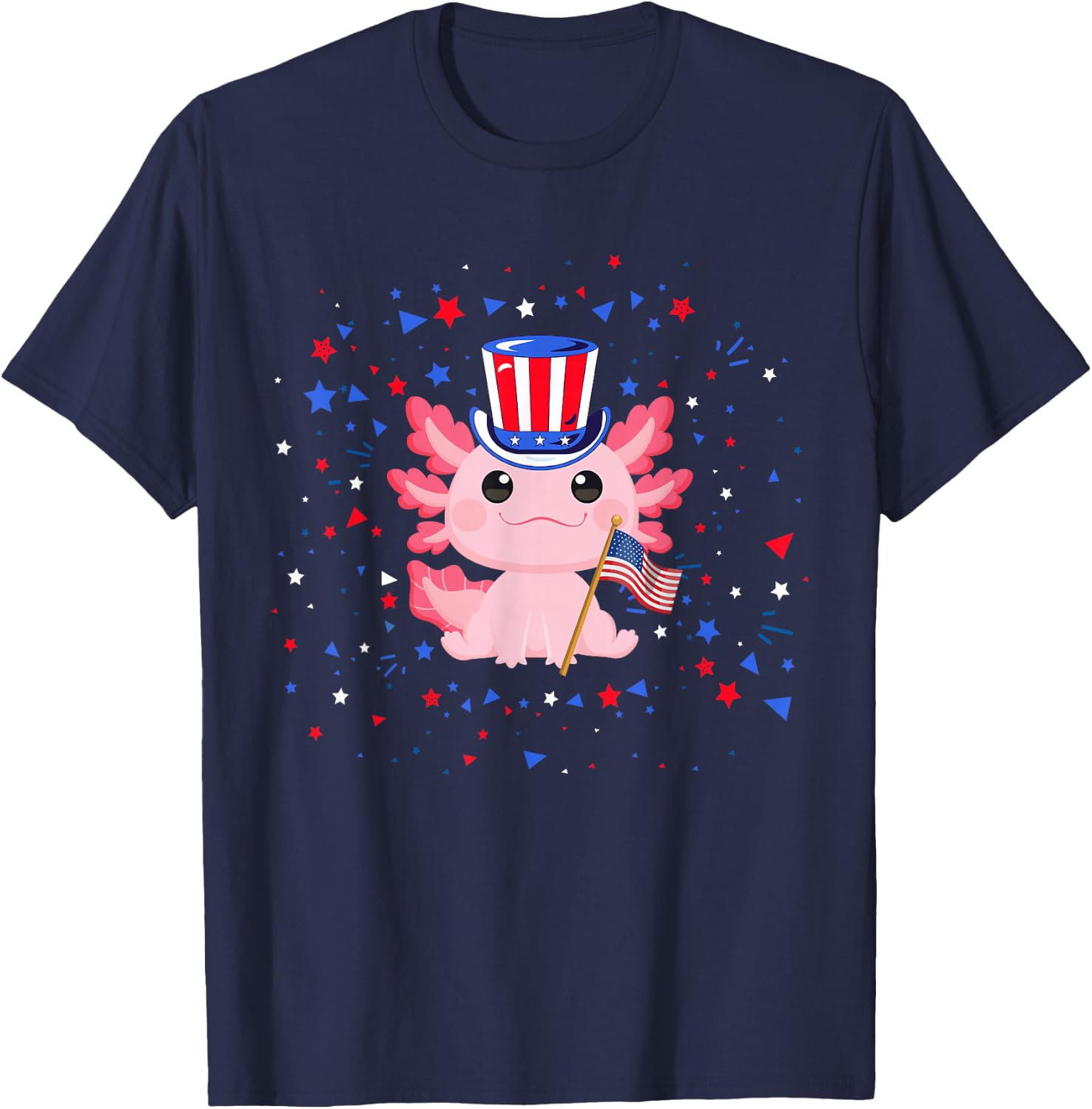 Axolotl 4th of July T-Shirt - T-Shirt | Navy