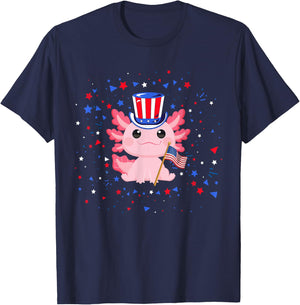 Axolotl 4th of July T-Shirt - T-Shirt | Navy