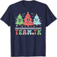 Team TK Teacher Christmas Sweater Retro Xmas Tree Smile Face T-Shirt - T-Shirt | Navy