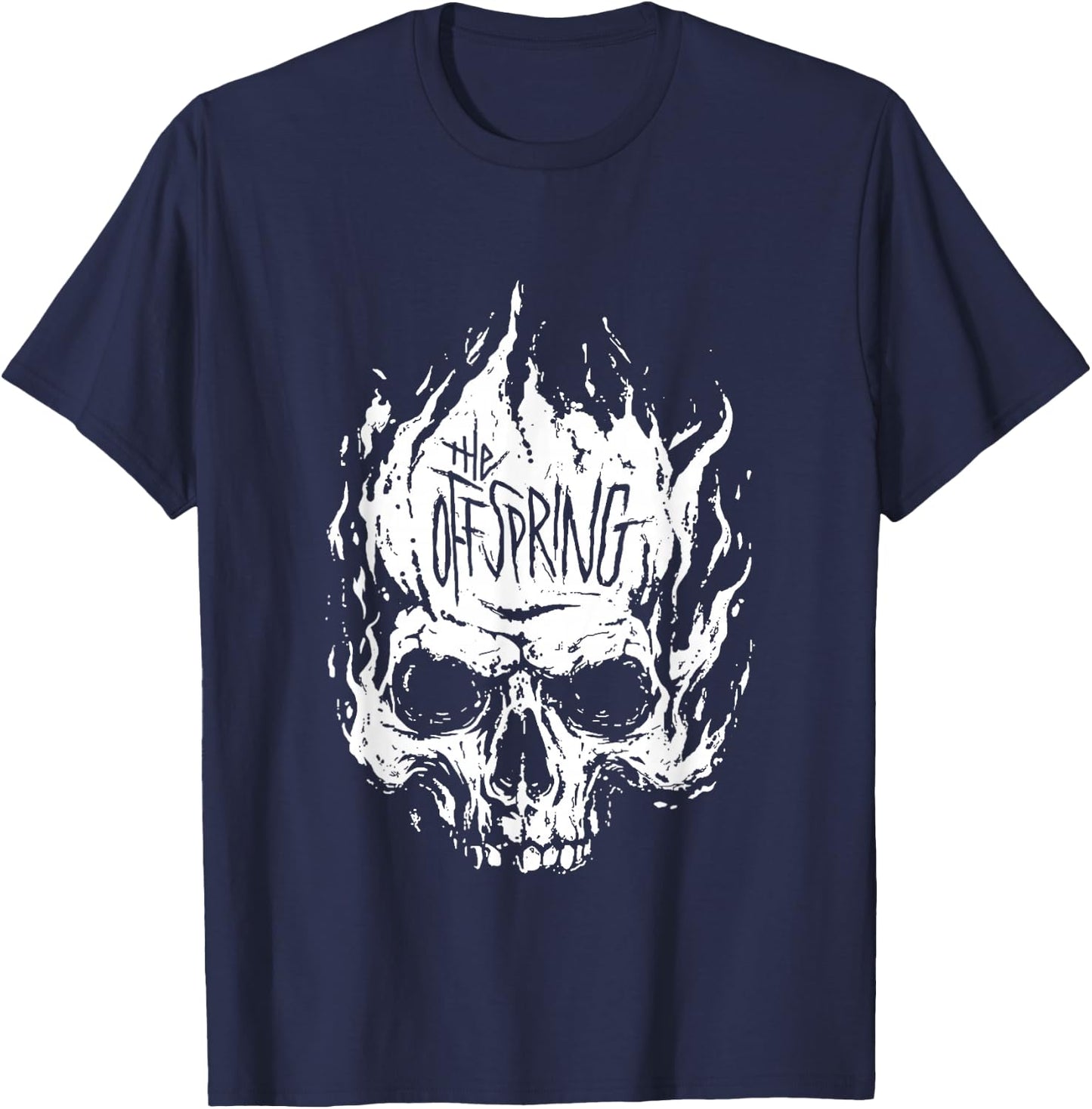 The Offspring Official White Skull Logo , Black T-Shirt - T-Shirt | Navy