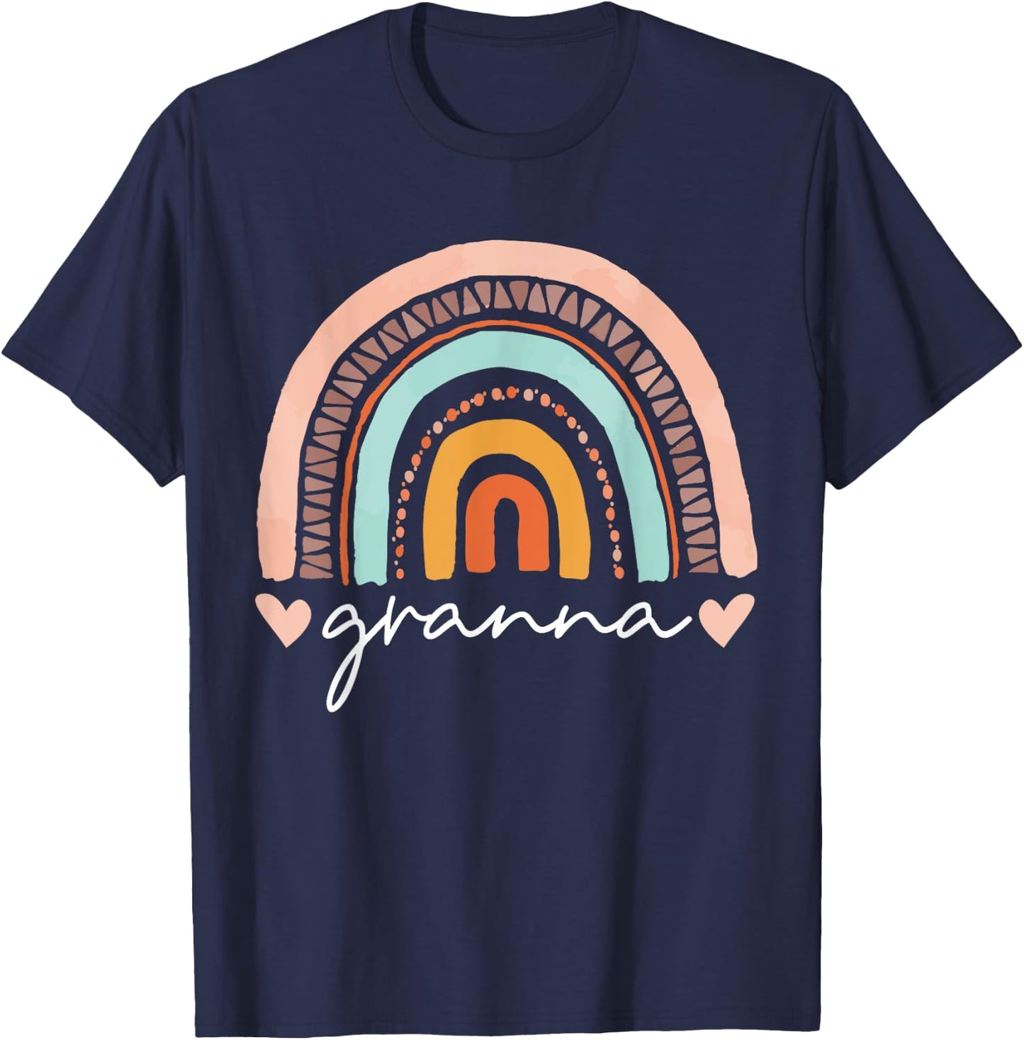 Women Funny Rainbow Granna Mothers Day T-Shirt - T-Shirt | Navy