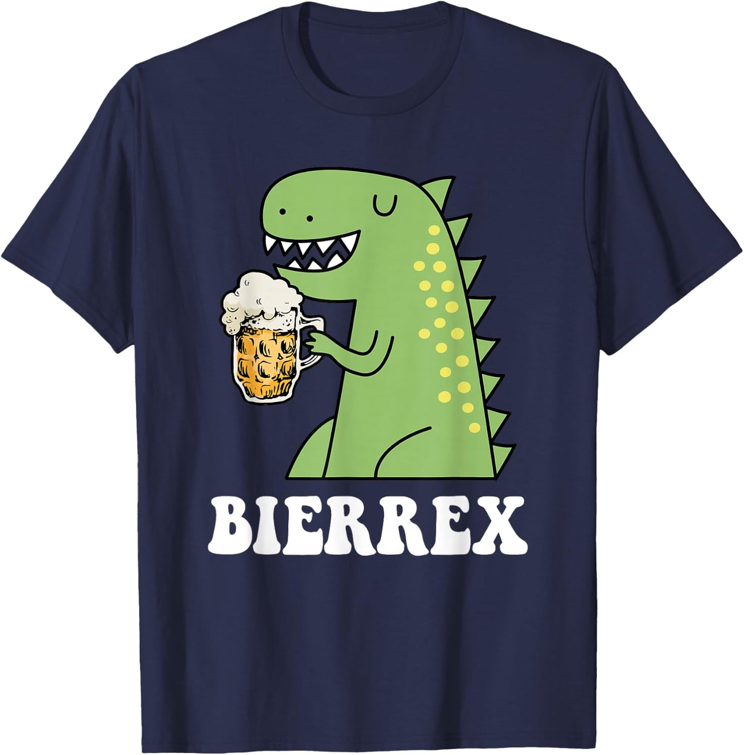 Bierrex - Beer Rex Beer Dinosaur Beer Rex Fun , black T-Shirt - T-Shirt | Navy