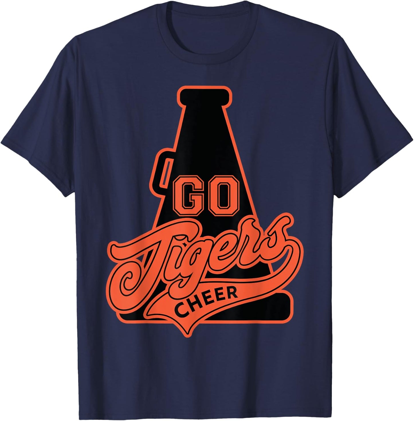 Go Cheer Tigers Football T-Shirt - T-Shirt | Navy