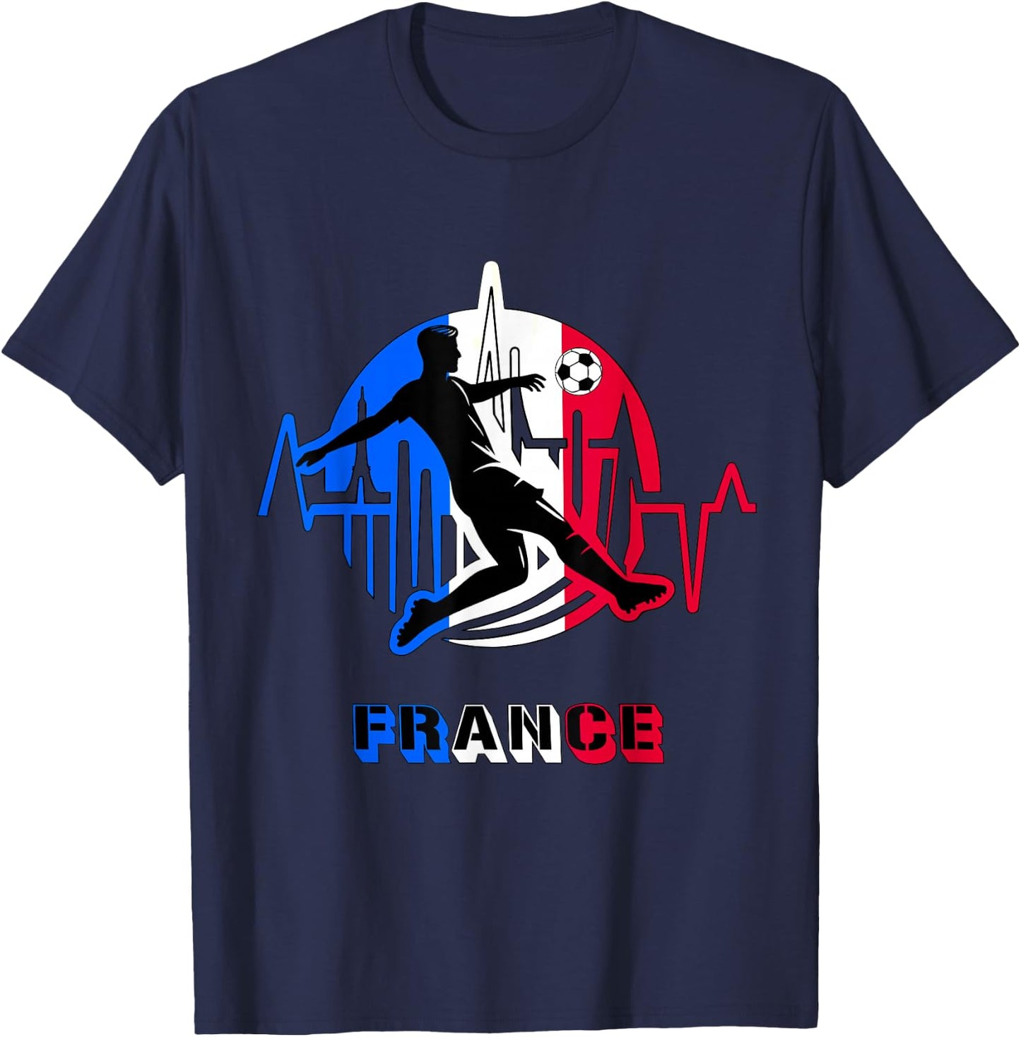 French Supporter Gift Foot T-Shirt - T-Shirt | Navy