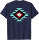 Southwest Santa Fe Navajo Indian Tribal Pattern Style T-Shirt - T-Shirt | Navy
