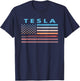 Vintage Sunset American Flag Tesla, West Virginia T-Shirt - T-Shirt | Navy