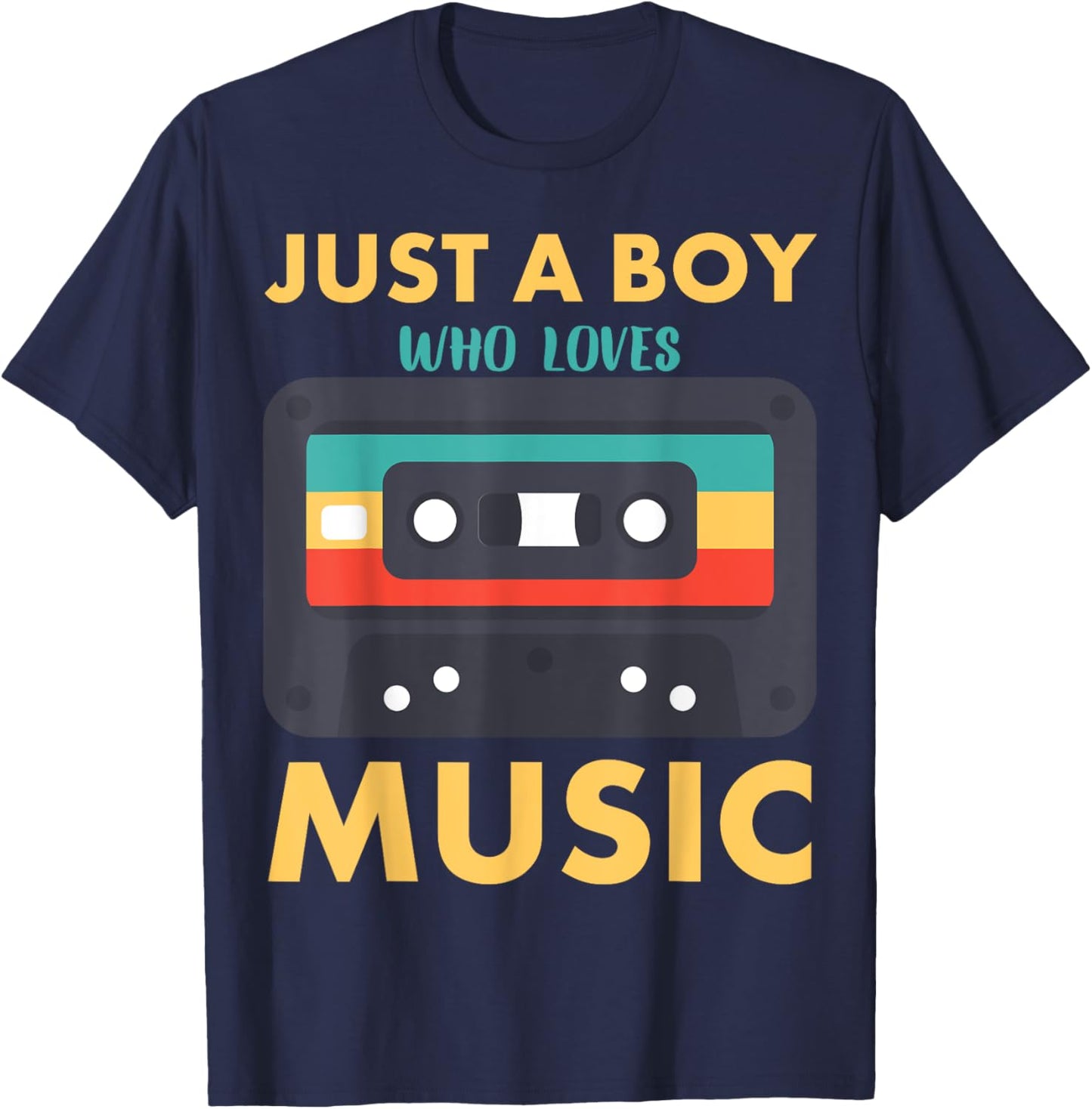 Just A Boy Who Loves Music T-Shirt - T-Shirt | Navy