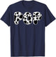Pop Cow Print Cow Birthday Black White Pattern T-Shirt - T-Shirt | Navy