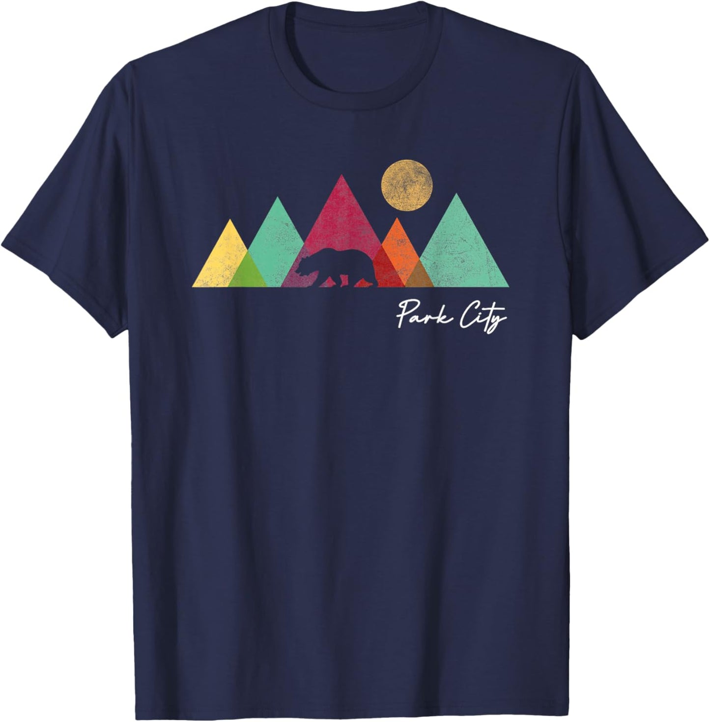 Retro Park City Utah Souvenir Mountain Hiking T-Shirt - T-Shirt | Navy