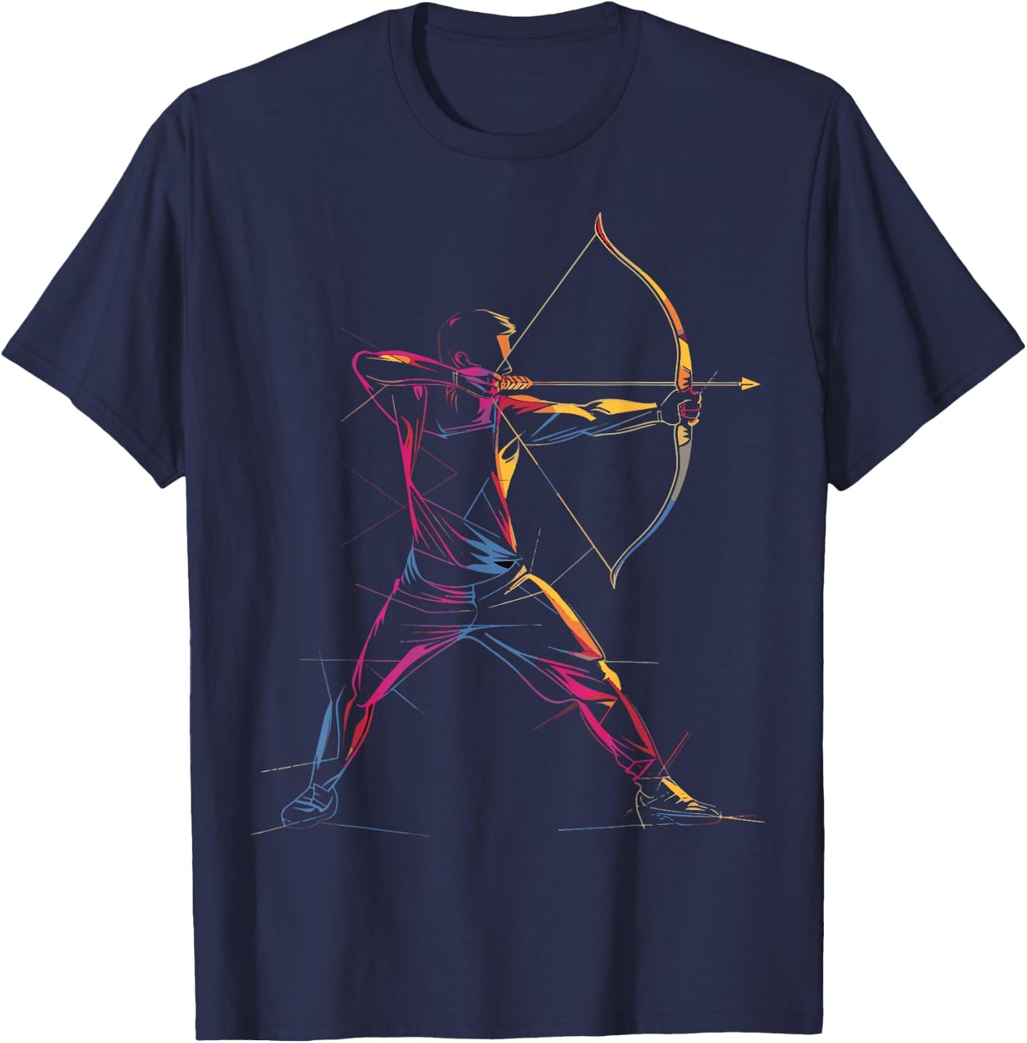 Archery Outfit Arrow and Bow Design Archer , black T-Shirt - T-Shirt | Navy
