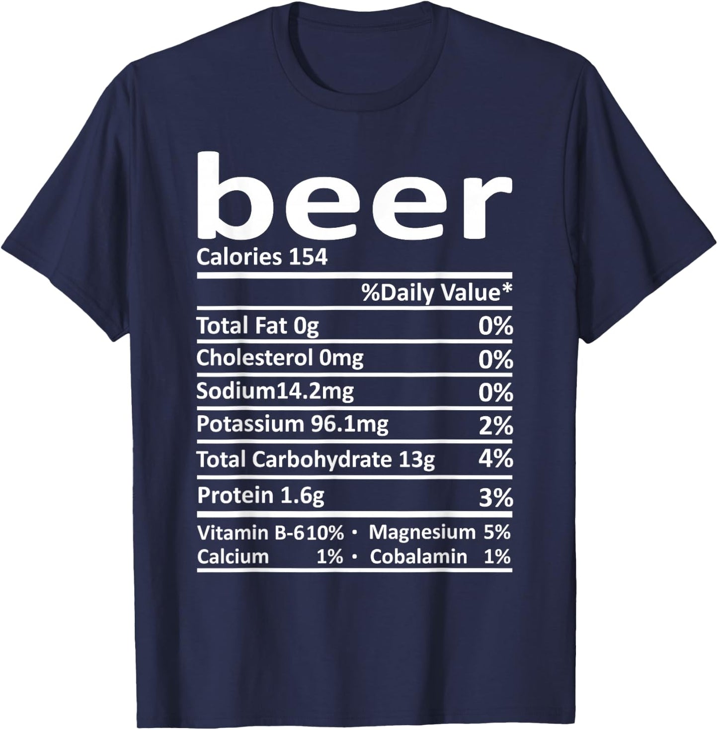 Beer Nutrition Funny Thanksgiving Costume Food Christmas T-Shirt - T-Shirt | Navy