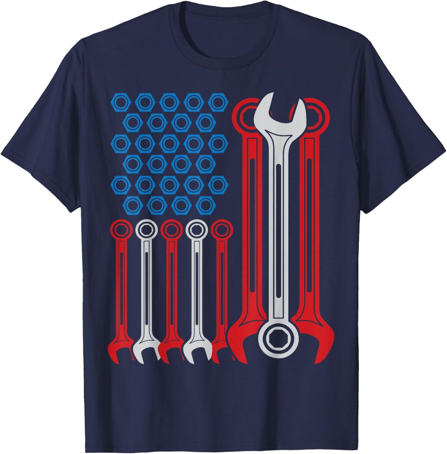 Mechanic T Shirt - Patriotic Mechanic USA American Flag Kids Men T-Shirt - T-Shirt | Navy