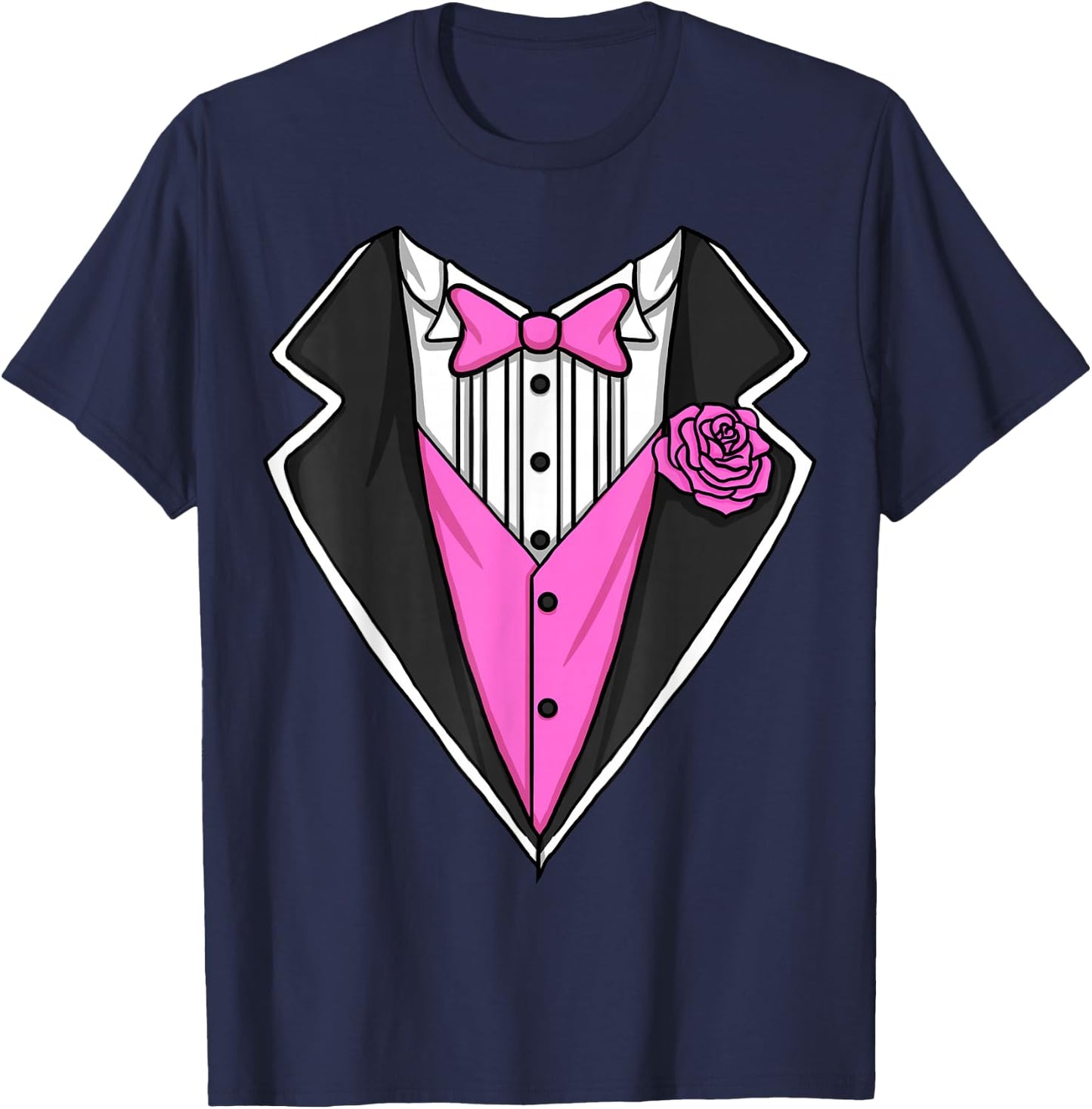 Tuxedo Costume Lazy Halloween Pink Boys Tuxedo T-Shirt - T-Shirt | Navy
