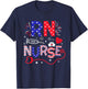 RN Nurse 4th Of July Patriotic American Flag Stethoscope T-Shirt - T-Shirt | Navy