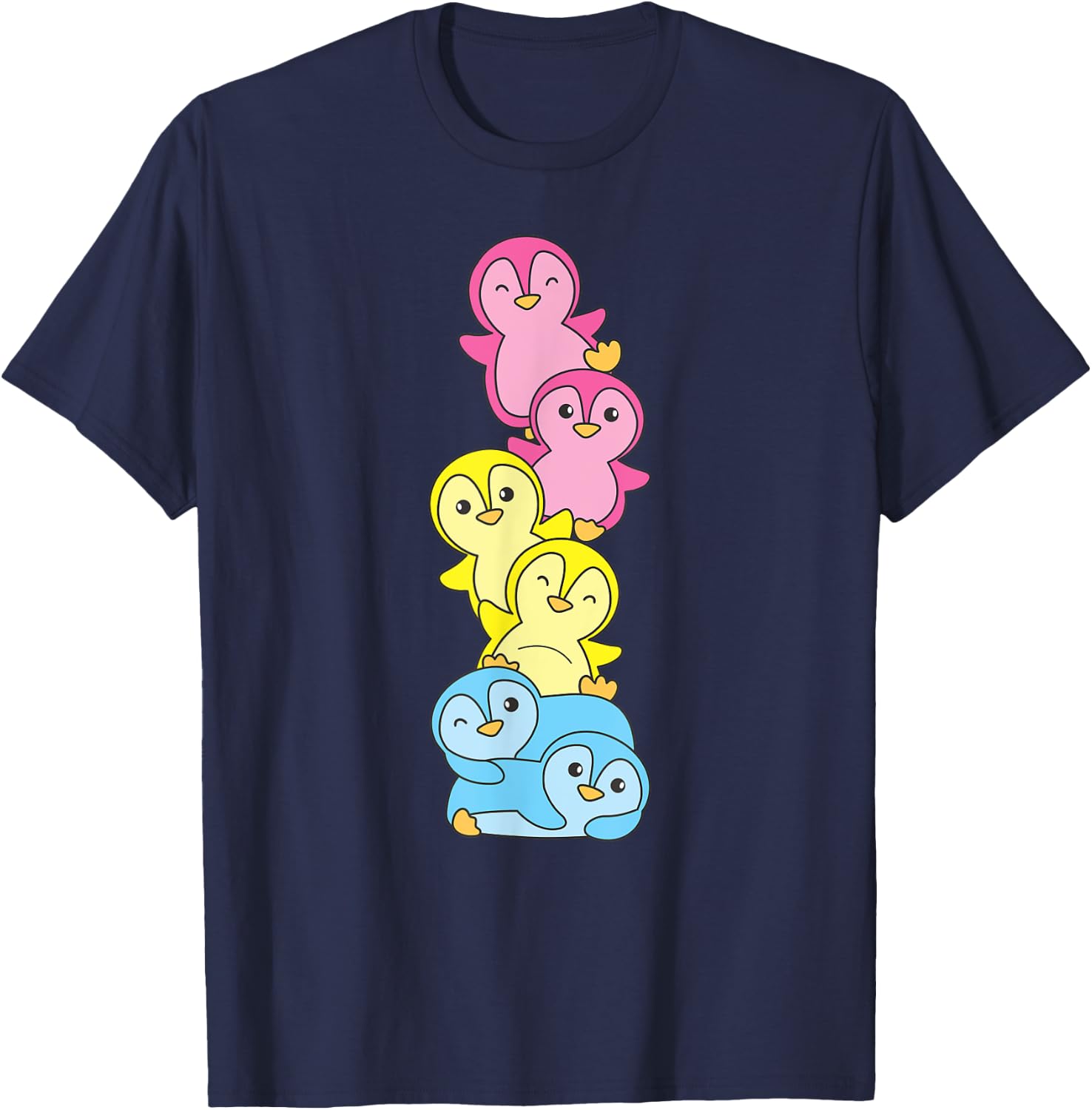 Pansexual Flag Pride Month Lgbtq Pansexual Penguin T-Shirt - T-Shirt | Navy