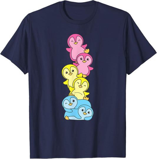 Pansexual Flag Pride Month Lgbtq Pansexual Penguin T-Shirt - T-Shirt | Navy