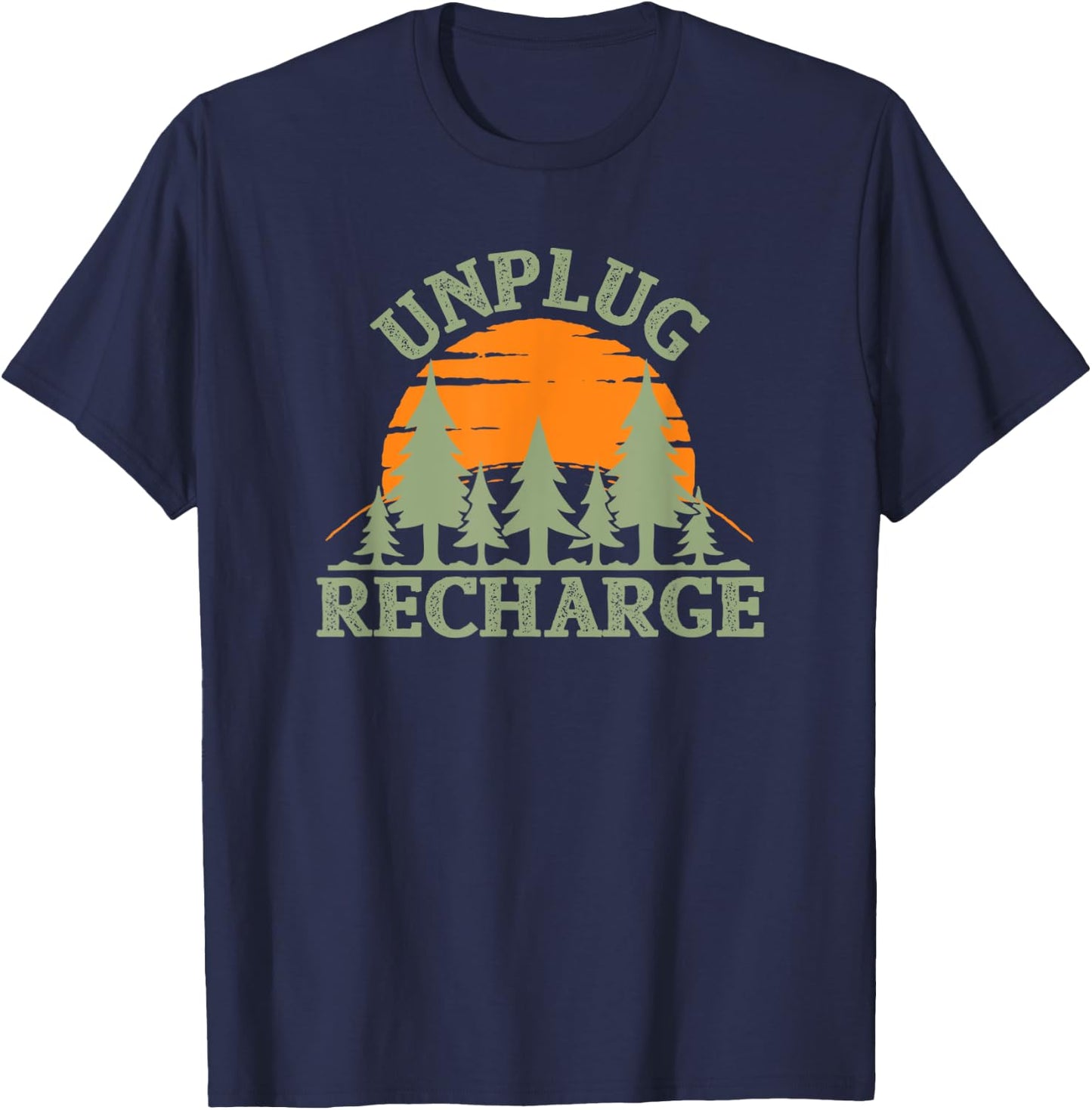Unplug Recharge Outdoors T-Shirt - T-Shirt | Navy