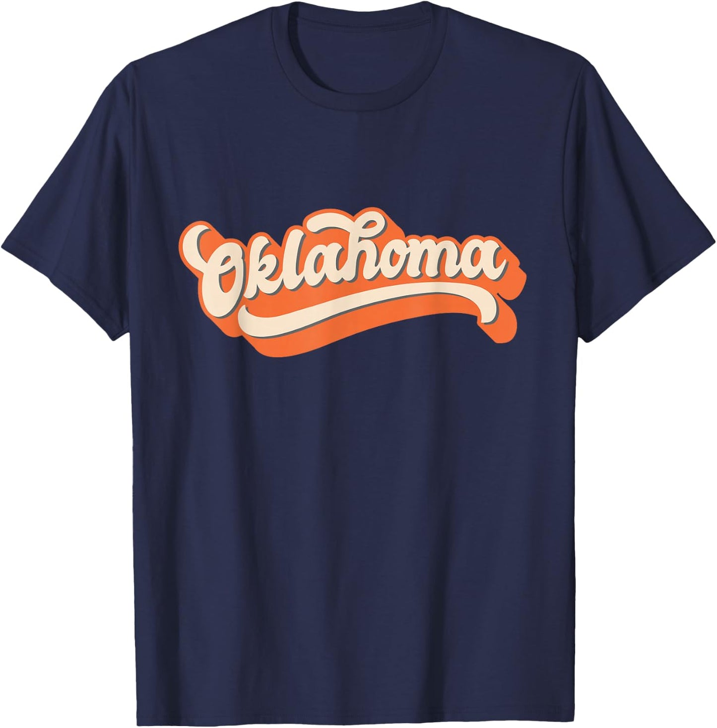 Oklahoma America USA State Retro T-Shirt - T-Shirt | Navy