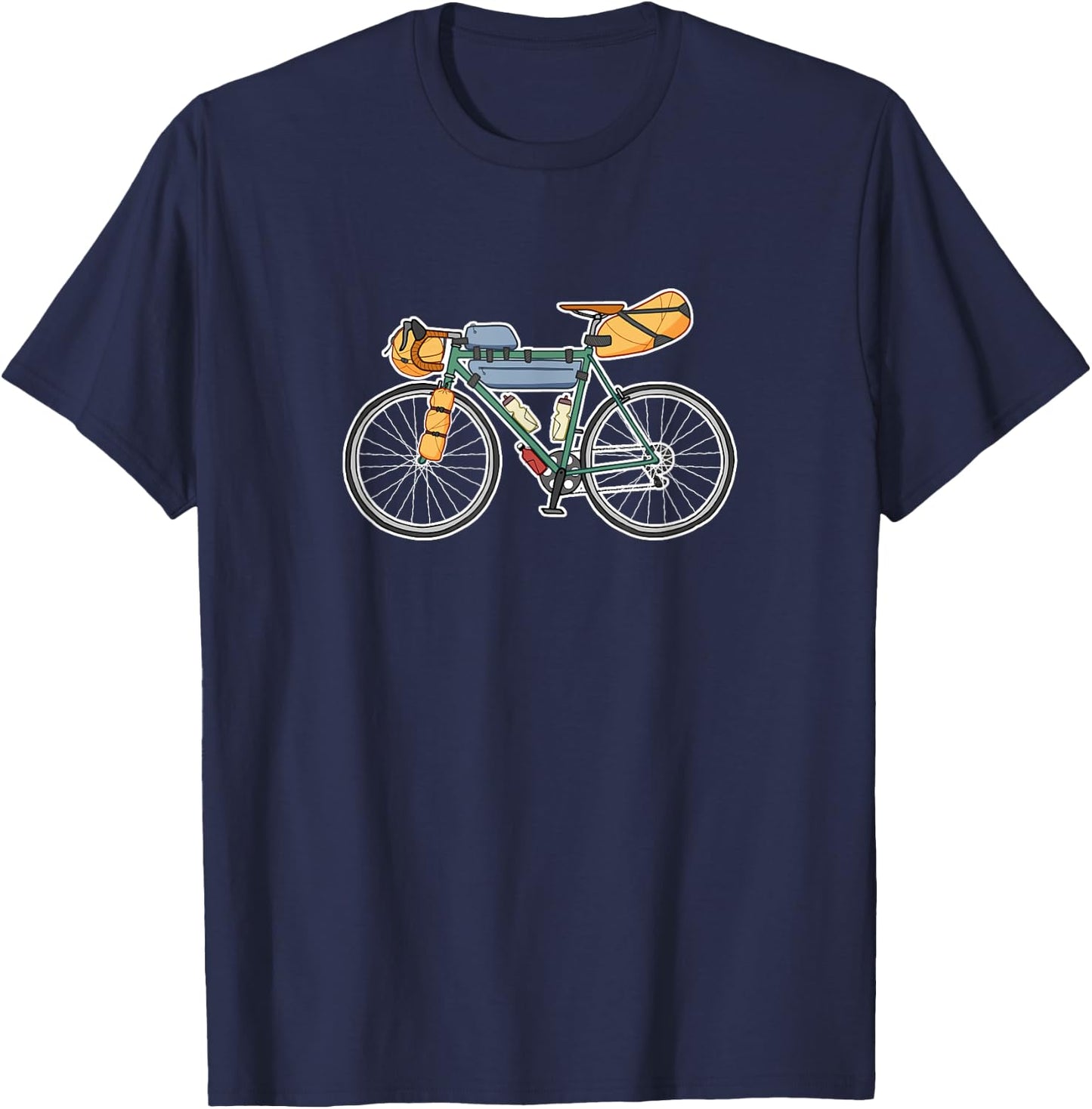 Bikepacking Bike - Gravel Bicycle T-Shirt - T-Shirt | Navy