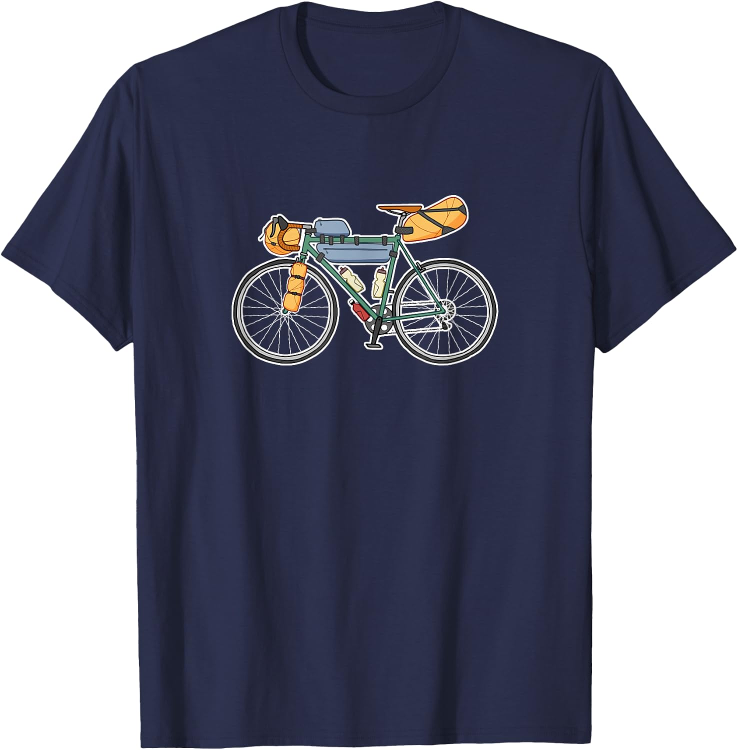 Bikepacking Bike - Gravel Bicycle T-Shirt - T-Shirt | Navy