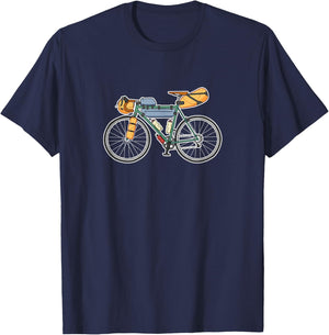 Bikepacking Bike - Gravel Bicycle T-Shirt - T-Shirt | Navy