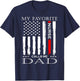 Vintage USA Flag Fathers Day Dad Gift from Daughter Nurse Women Men T-Shirt - T-Shirt | Navy