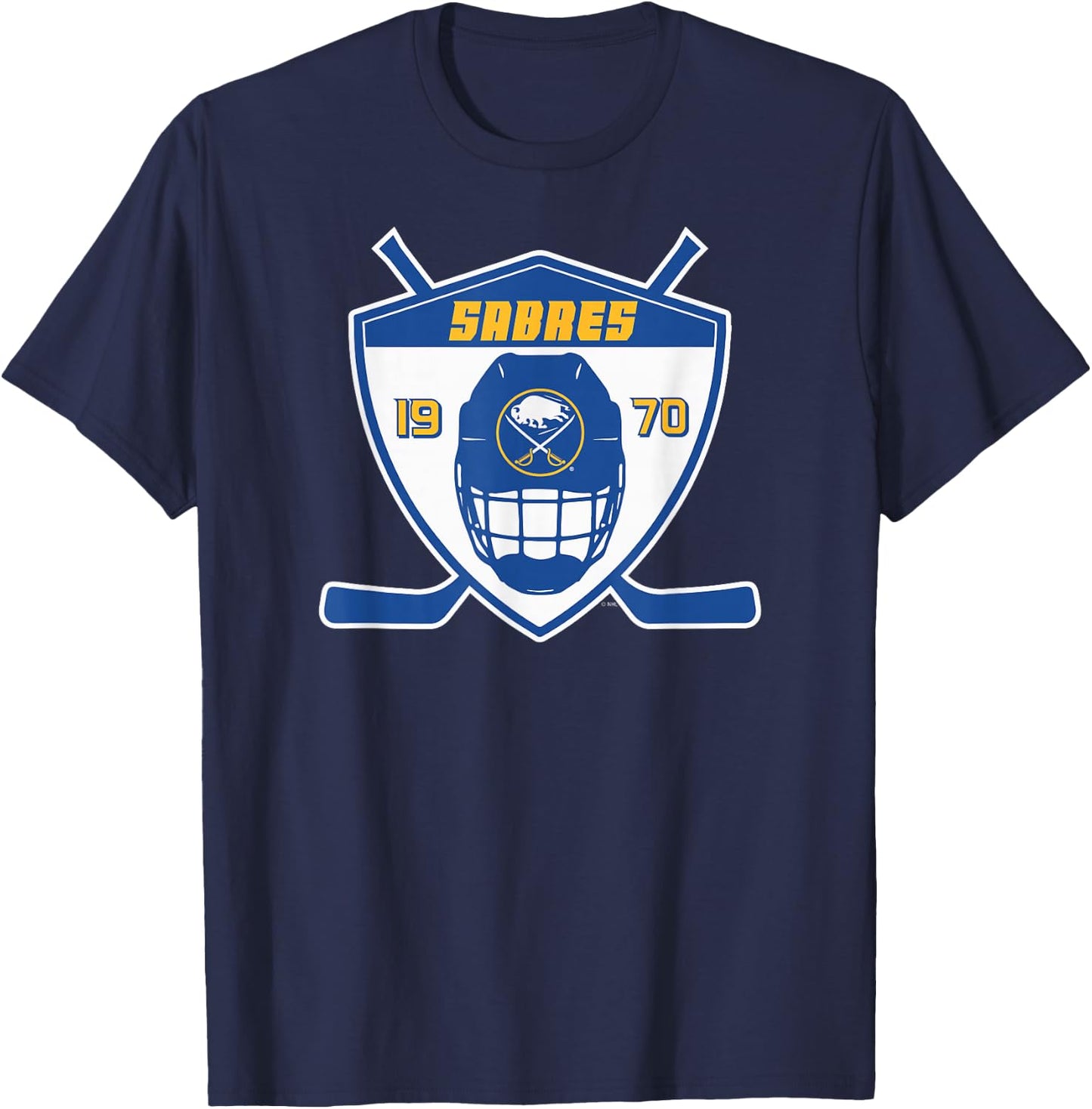 Buffalo Sabres Shield Black Officially Licensed T-Shirt - T-Shirt | Navy